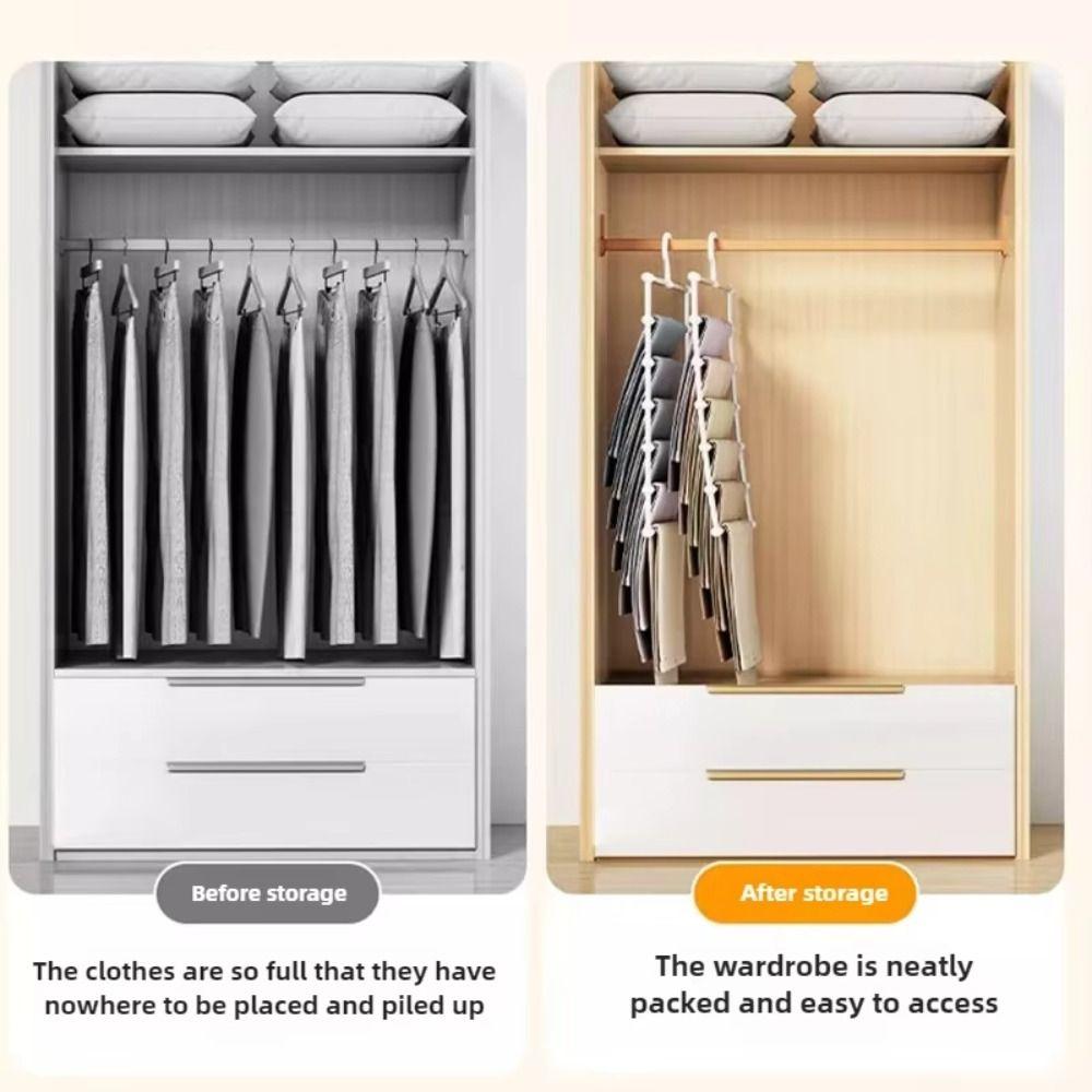 Foldable Trousers Clip Stainless Steel Closet Organizer New Hangers