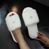 One word fluffy love fashion open toe comfortable autumn and winter wear raw cute cotton slippers