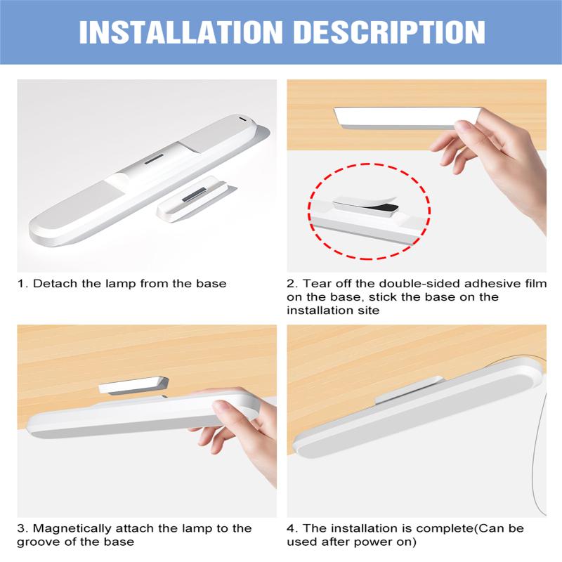 LED Bordlampe 3 Farger Justerbar Vinkel Øyebeskyttende Fjernkontroll Tidsstyring Leselampe Skrivebord