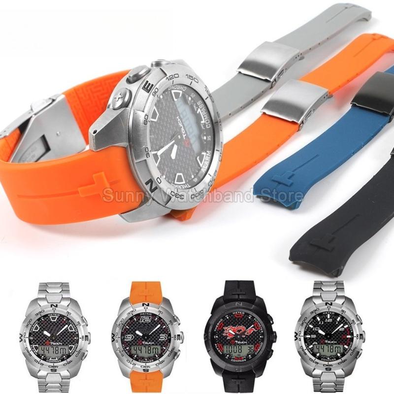 Waterproof Durable Silicone Watch Strap for Tissot 1853 T-Touch Series T013 T081 T091 Watch Accessories 20 21mm Black Blue