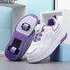 Student runaway shoes four-wheel children's wheel skates men's and women's retractable and lightweight shoes with wheels new