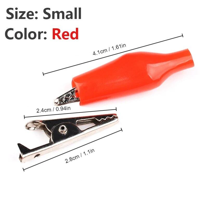 5/10PCS Insulation Metal Alligator Clip Electric Test 35*45mm//28*35mm/24*28mm  5A Small Medium Large Red Black Crocodile Clip