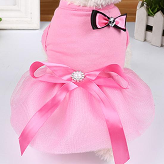 Summer Bowknot Design Party Wedding Dog Puppy Princess Dress Pet Skirt Costume