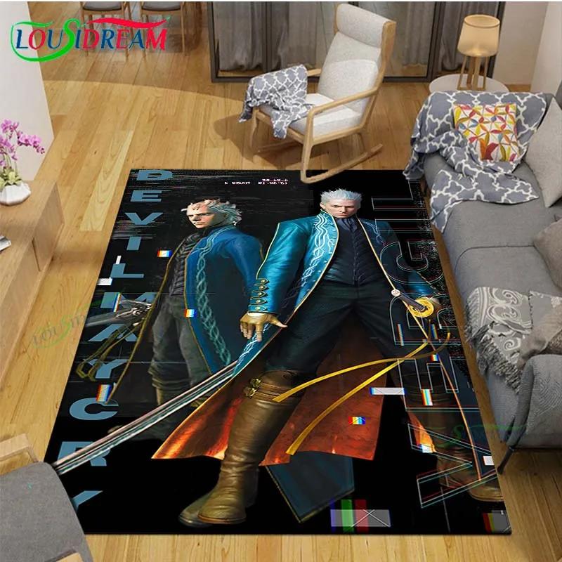 Fashion D-Devil May Cry Game Printed Carpet Outdoor Area Rug Non -slip Carpet Bedroom Decor Carpet for Living Room Birthday Gift