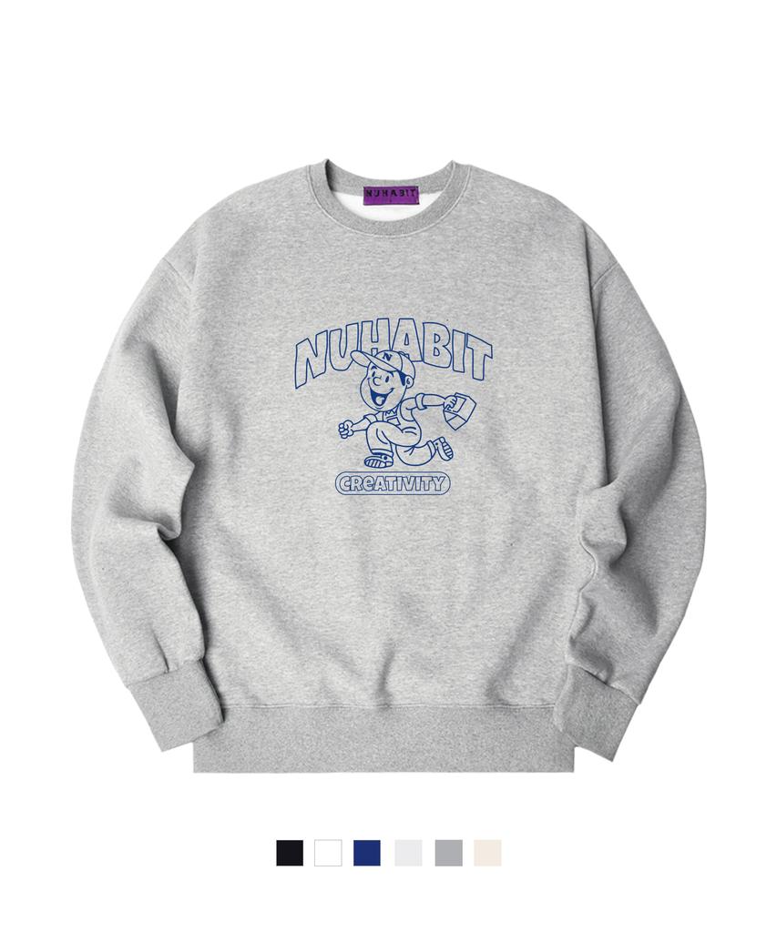 NUHABIT N/H Running Boy Oversized Fleece-Lined Sweatshirt (Som4-1Nh1065)