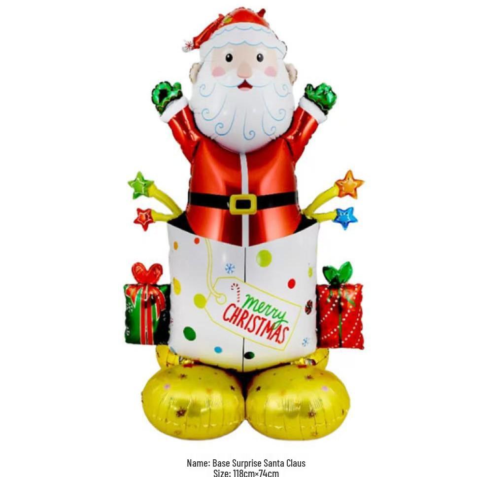 Large Christmas Tree and Santa Claus Aluminum Foil Balloons for Window Display 
