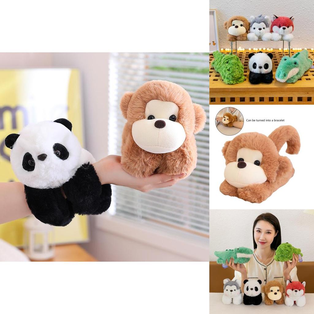 Schattige Panda Aap Klaparmband Pluche Speelgoed Polsband Dier Decoratieve Accessoires Voor Kinderen 75 Tekens