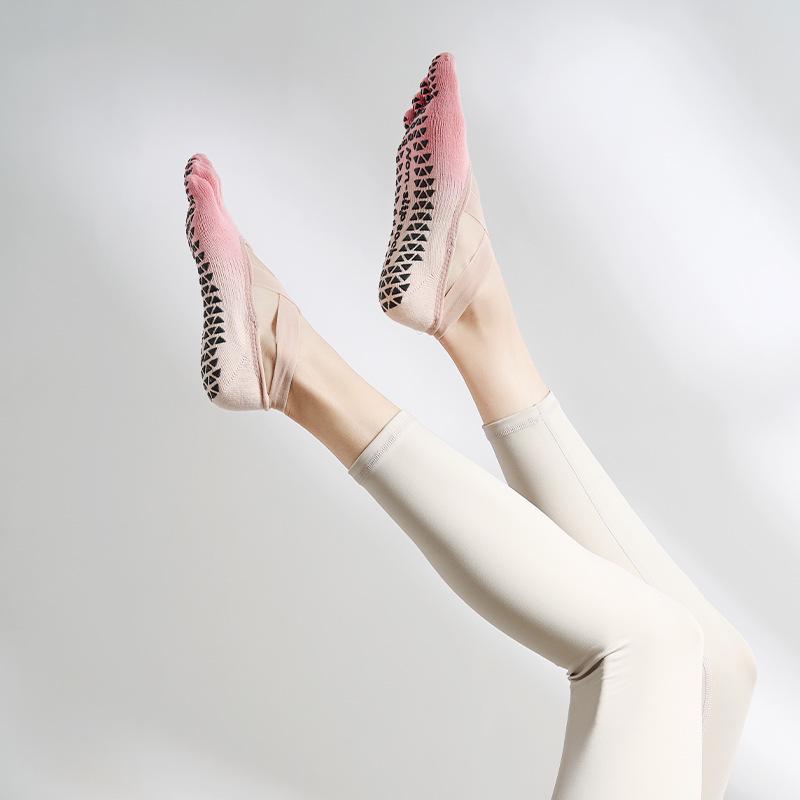 

Градиентные нескользящие носки для йоги с пятью пальцами для женщин - носки с раздельными пальцами для пилатеса и спорта на осень и зиму