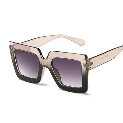 Lunettes de Soleil Carrées Surdimensionnées Femme Mode Lunettes de Soleil Dame Dame Marque Designer Lunettes Vintage