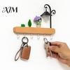 Multi Purpose Wall Mount Rack Key Holder with 6 Hooks, Solid Wood Entryway Organizer Rack, Decorative Hooks for Home Mounted Space Saving Hook