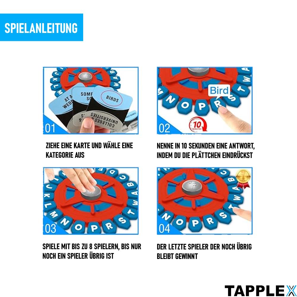 TAPPLEX dovednostní hra se slovy, hra s rychlým myšlením a psaním písmen