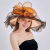 Color Matching Organza Sun Protection Sun Hat Women'S Summer Uv Protection Sun Hat Chiffon Flower Beach Hat