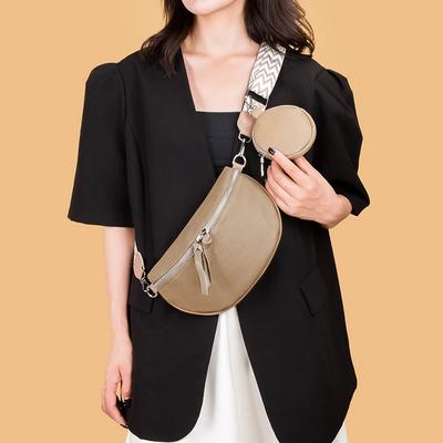 Luxury Genuine Leather Woman Chest Bag High Quality Crossbody Bag for Women Cow Leather with Small Bag