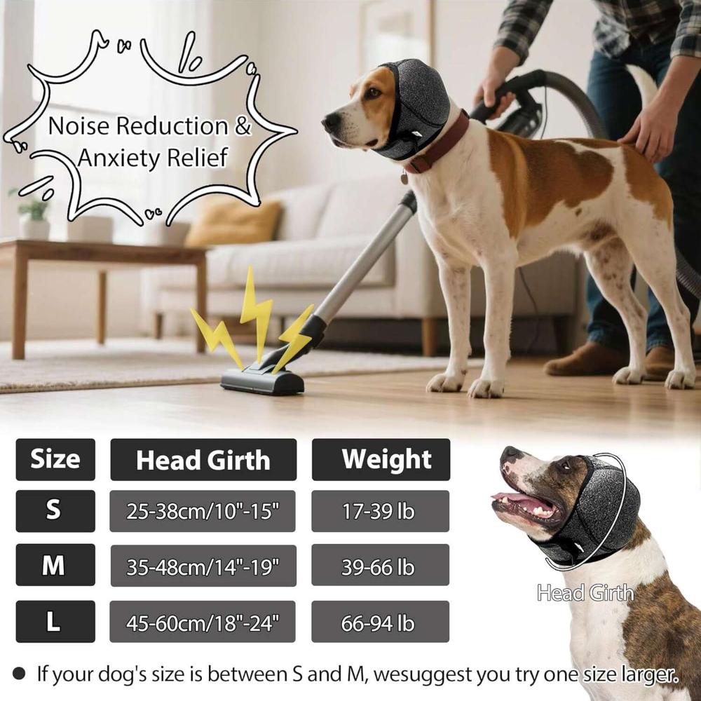 Noise Reducing Dog Earmuffs with Adjustable Headband for Ear Protection and Anxiety Relief. Suitable for Waterproof Noise Reducing Dog Earmuffs