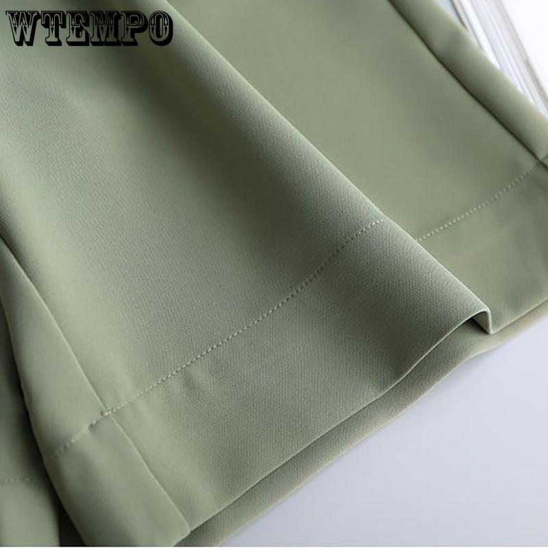 WTEMPO Summer Women's Short Trim Thin High Waist Shorts Loose Wide Leg Shorts Solid Color Thin Section Suit Shorts Casual Shorts