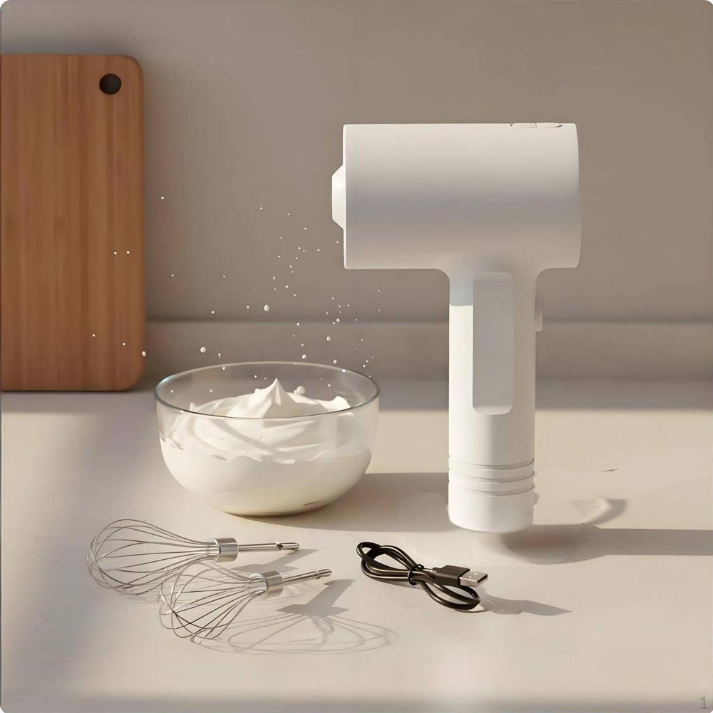 Cordless Electric Whisk Portable Power Handheld Egg Beater 3 Operational Tempo Cream