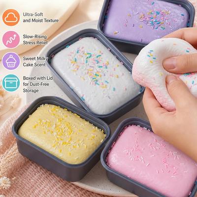 Klebrige Box Kuchen Squishy Spielzeug Langsam Aufgehend Knetspielzeug Butter Eiscreme Box Squishy Fidget Spielzeug Anti Stressabbau Hand Entspannung Geschenk