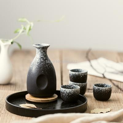 Japanese Style Sake Ceramic Wine Set Sake White Wine Jug Small Cellar Home Jug Water Cup Set Drinkware