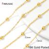 14/18K Gold Plated Brass Beads Chains,Women Necklace Bracelet Cable Link Ball Chain for DIY Jewelry Making Accessories Supplies