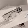 Cute Cartoon Cat Transparent Magnetic Holder Phone Case  For iPhone17 16 15 14 13 12 Pro Max Wireless Charging Back Cover
