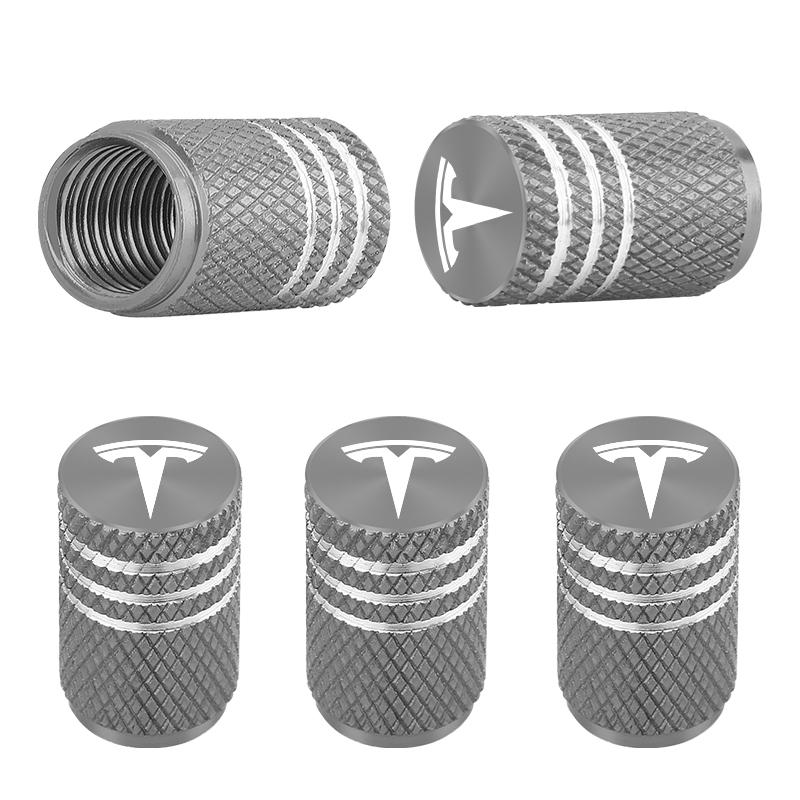 FOR Car Tire Valve Stems Cap Aluminum Tire Wheel Stem Air Valve Cap For Tesla Model 3 Model X Y S Roadster