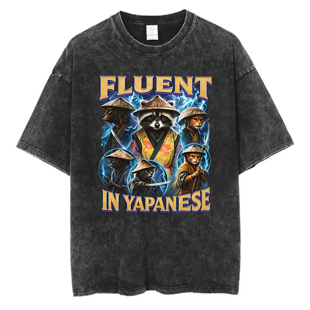 My Pain Is Chronic But My Ass Is Iconic TShirt Washed Cotton Raccoon Graphic Tee Men Women Vintage Streetwear Top M
