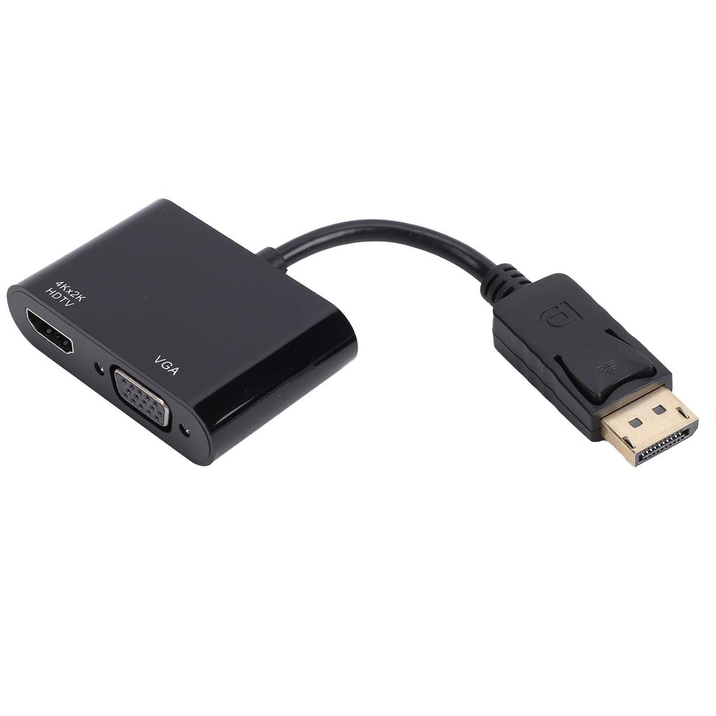 DisplayPort To HD Multimedia Interface VGA Adapter 2 in 1 DisplayPort To VGA Converter Hub Black