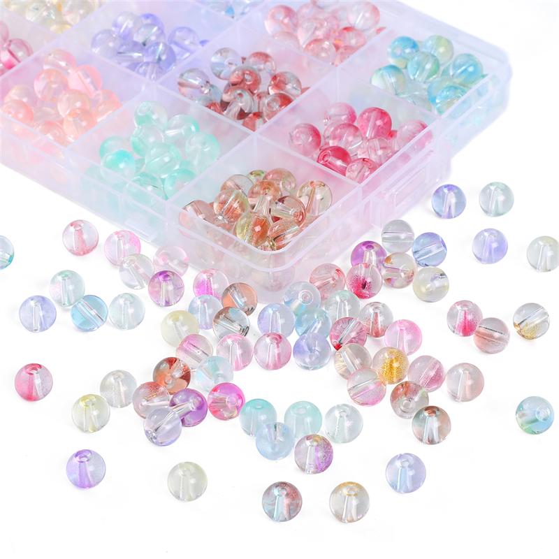8mm 50pcs/bag Jelly Glass Bubble Beads DIY Necklace Bracelet Earrings Ring Jewelry Accessories
