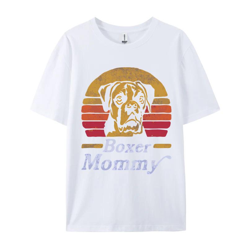Unisex Clothes Retro Vintage Boxer Dog Mommy Fitted Tshirt Anime TShirt TShirts Unisex Fashion Short Sleeve S