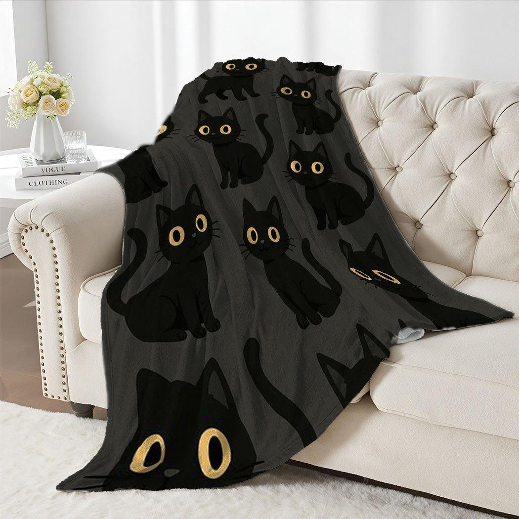 Jmg Household Supplies Unisex Coral Adorable Kitten Print Flannel Throw Blanket – Cute Gift For Home Office Sofa Car Nap