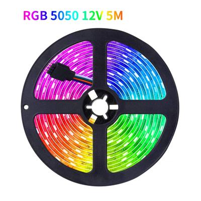 LED RGB Light Strip 5M 12V SMD5050 Waterproof Flexible LED Lamp Tape Diode For Living Room Bedroom Party Bar Decoration