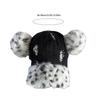 Fashionable Baseball Caps Unique Pompoms Furry Brim Dotted Pattern for Idol Concert Shows Stage Dance Headwear