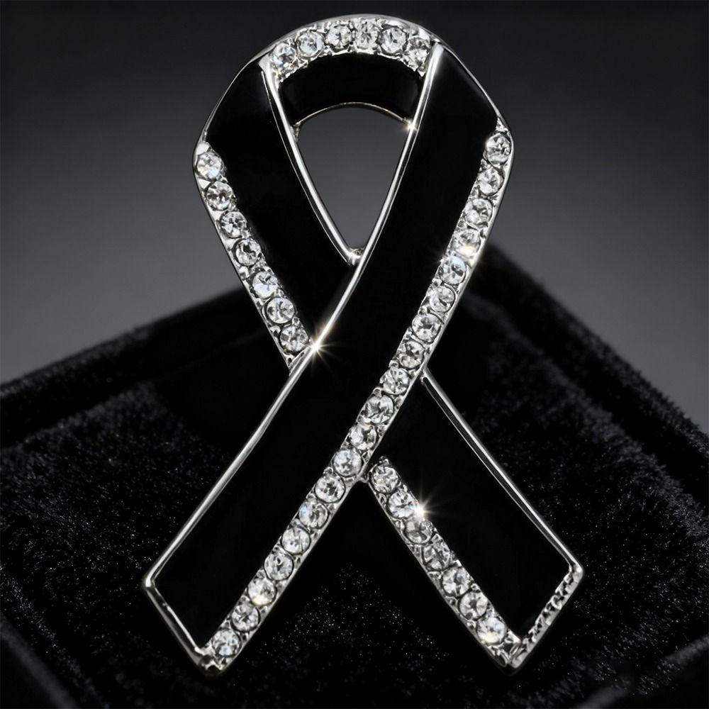 New Black Memorial Black Badge Queen Funeral Mourning Badge Alloy Souvenir Black Ribbon Brooch Pin For Funerals and Mourning