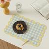 Checkered Frill Edge Placemat for Kitchen and Dining Table Decor Diatom Mud Kitchen Desktop Decoration