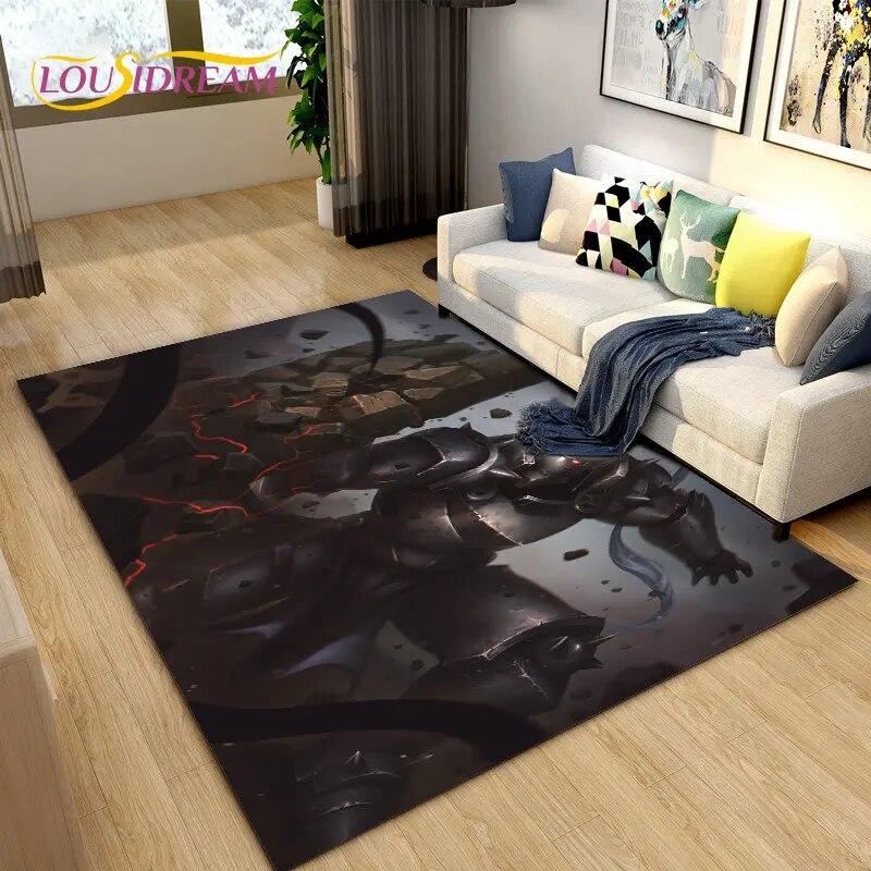 Anime Fullmetal Alchemist Area Rug Large,Carpet Rug for Living Room Bedroom Sofa Doormat Decoration,kids Play Non-slip Floor Mat