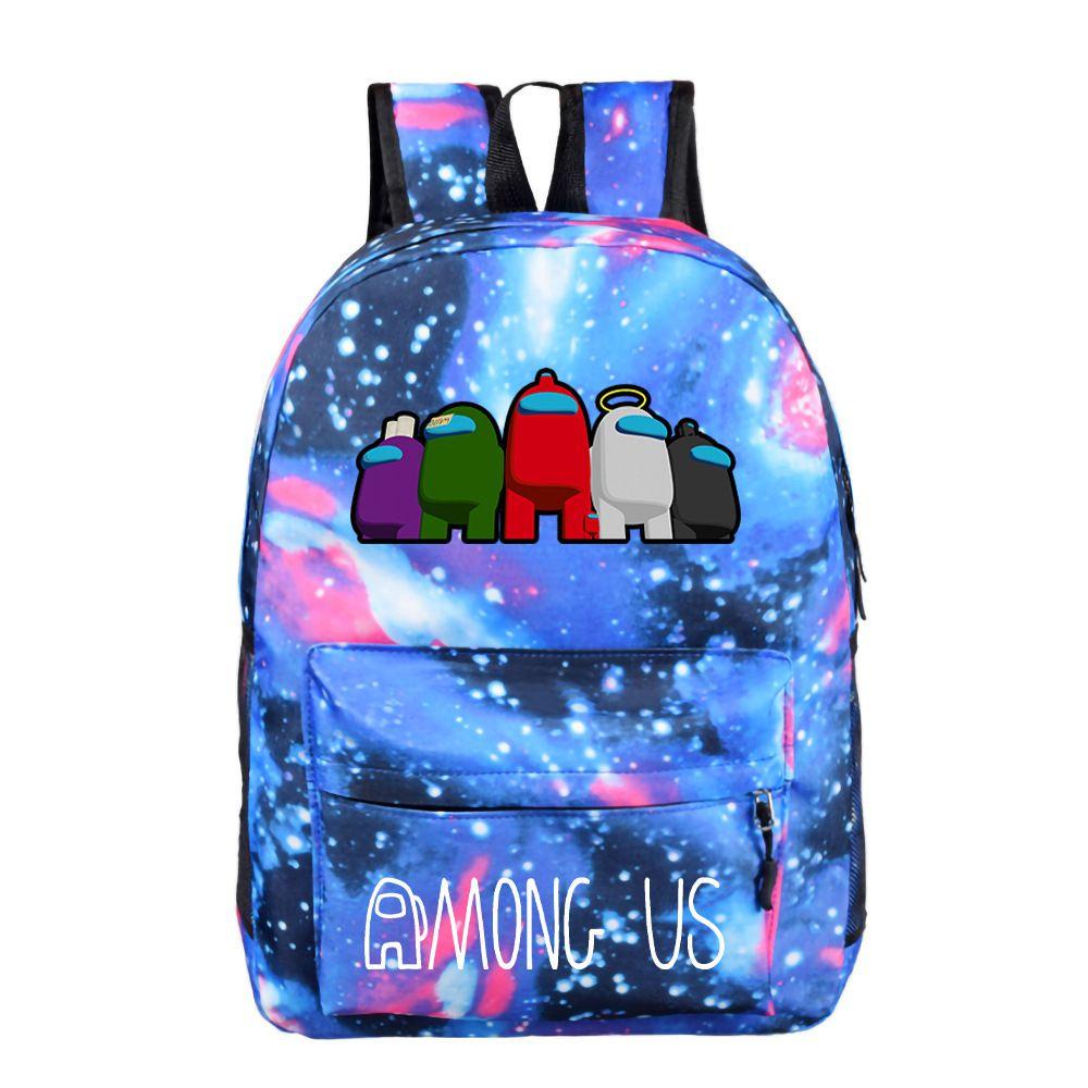 Stylish Among Us Backpack With Starry Background Perfect For Boys And Girls