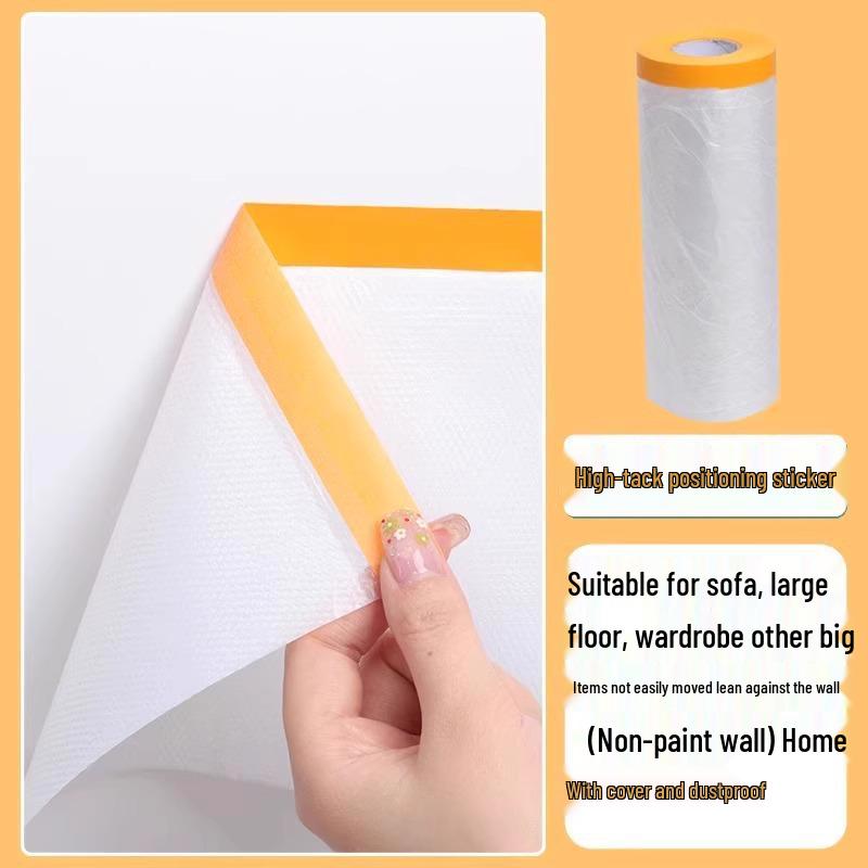 

Толстая одноразовая пыленепроницаемая пленка-ткань для защиты и реновации мебели 4m x 25m roll прозрачный