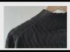 Men's Trendy Cable Knit Zipper Sweater: Loose Fit Half Turtleneck Pullover for Autumn and Winter