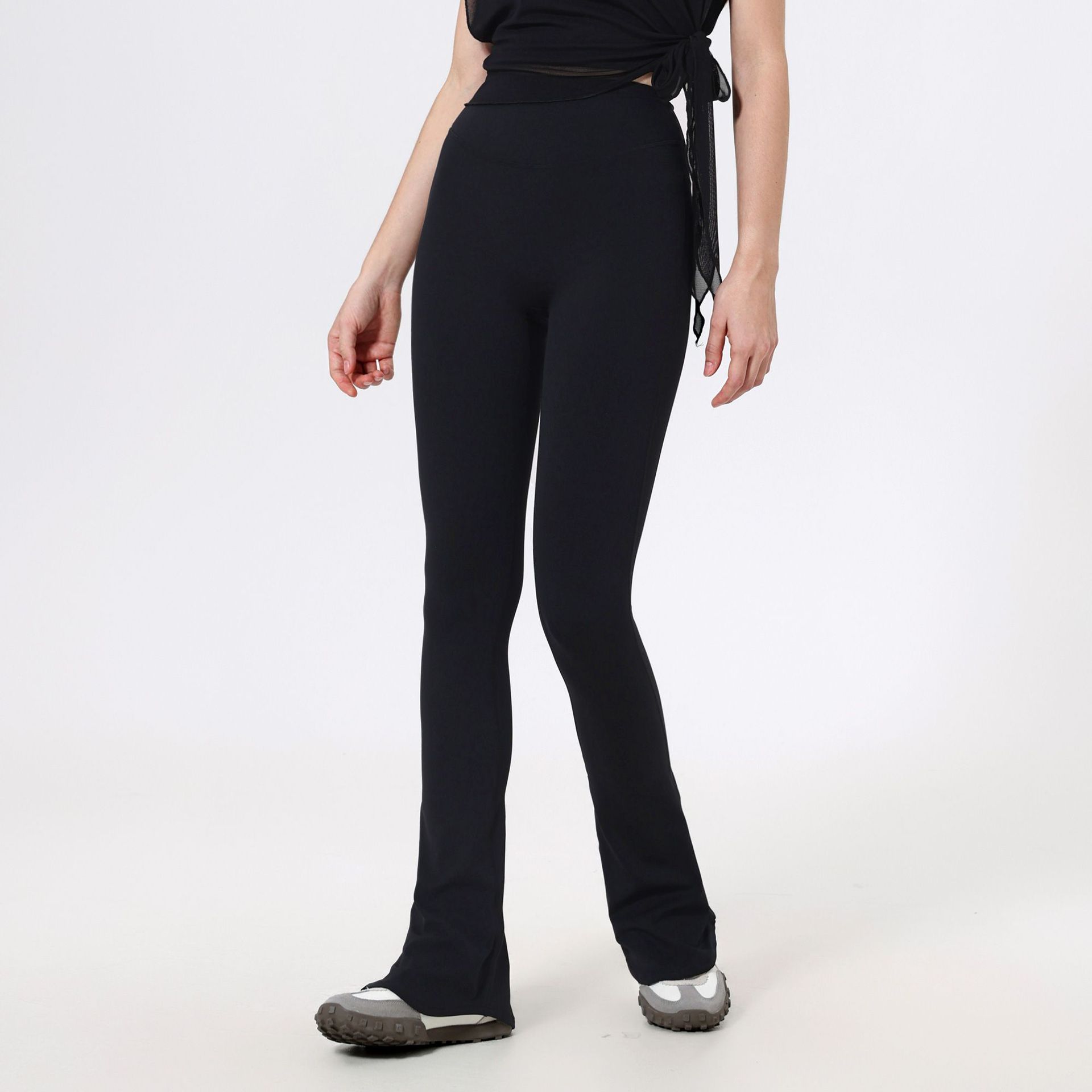 

Sweatpants high waist and thin cloud horseshoe pants slim anti-crimping yoga pants women s hip lift running fitness S чорний