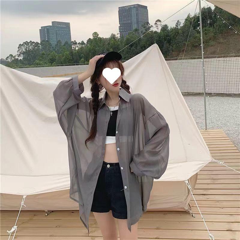 Sun Protection Clothing Thin Coat Women's New Summer Loose Breathable Ice Silk Chiffon Shirt