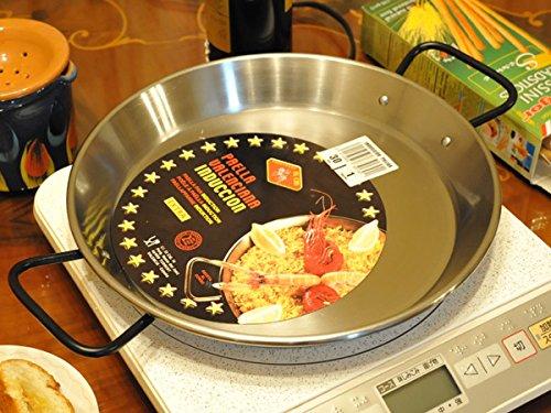 EL CID Spanische Paella-Pfanne, Professionelle Paella-Pfanne mit Rezept, Induktionsgeeignet, 30 cm, Für 4 Personen