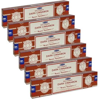Satya Nag Champa Koyu Tarçın Tütsü Çubukları Agarbatti 90 Gramlık Kutu | Kutu İçinde Her Biri 15 Gramlık 6 Paket | İhracat Kalitesi