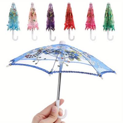 1pc New Lace Embroidered Sunshade Umbrella Rain Gear for Handmade Doll Accessories Kids Birthday Gift