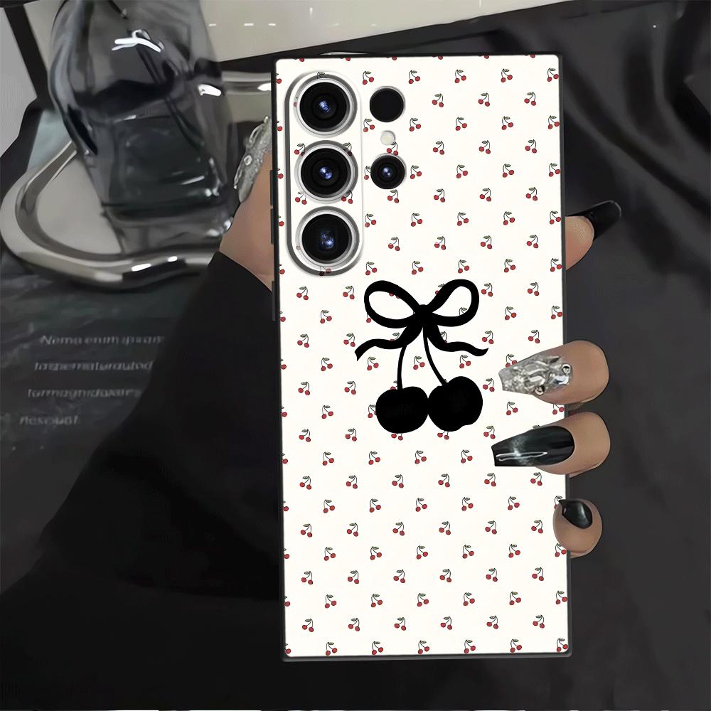 Funda Phone Cover Case for Samsung Galaxy S26 Ultra S20 Ultra S21 FE S23 S24 S25 Plus S10 S9 Note 20 8 9 10 Cartoon Cherry