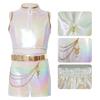 Foreign Trade Cosplay Halloween Laser Leather Costumes for Adults and Children, Anime Role-Playing Stage Costumes
