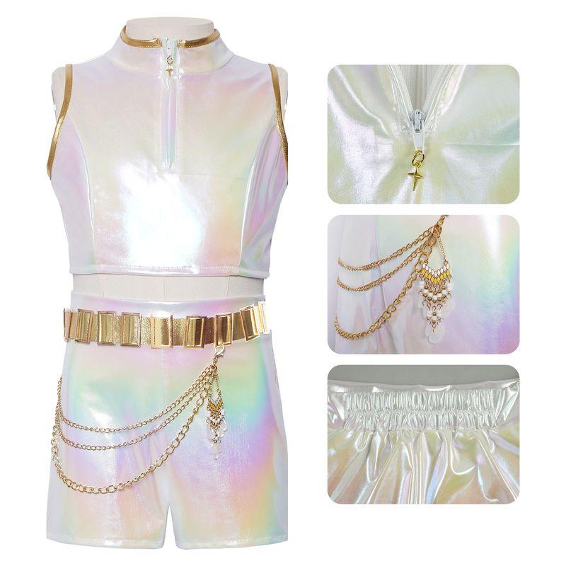Foreign Trade Cosplay Halloween Laser Leather Costumes for Adults and Children, Anime Role-Playing Stage Costumes