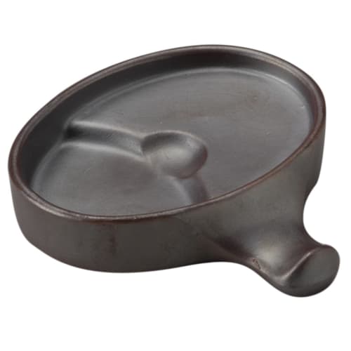 Santo Banko Ware All-Purpose Chopstick Rest (Spongee Stand, Condiment Container, Soy Sauce Container, Delicacy Container) Purple Clay Brown 13845