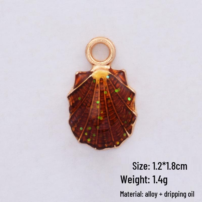 Korean Alloy Pearlescent Seashell & Starfish Pendant for DIY Jewelry Accessories