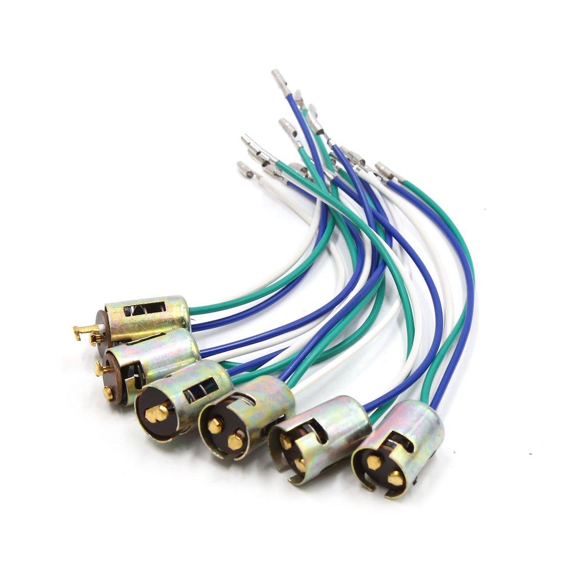 

uxcell Socket 1157 LED Light Bulb Car Brake Light Extension Wire Holder Connector 6pcs