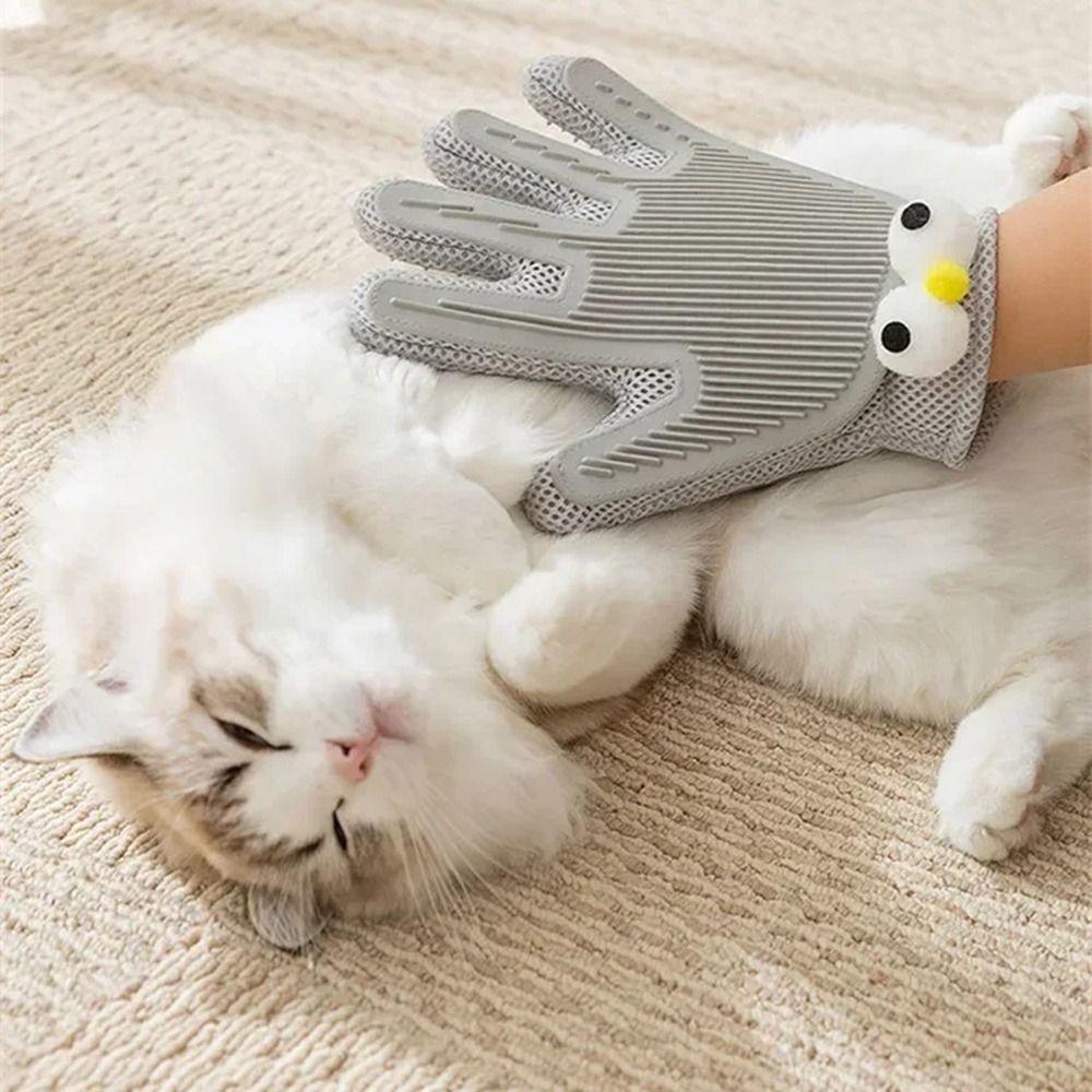 Two-sided Cat Petting Gloves Remove Floating Hair Dog Hair Remover Silicone Massage Comb  Grooming